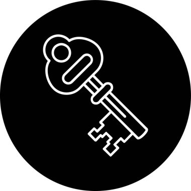 Anahtar Hattı ters çevrilmiş daire. Web Kullanımı için Vektör İllüstrasyonu