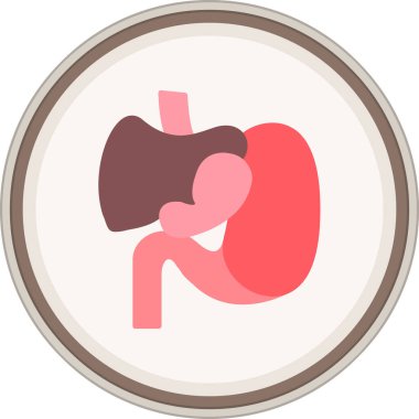 Gastrointestinal Tract Flat sticker. Vector Illustration For Web Use