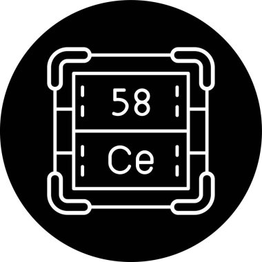 Seryum hattı ters çevrilmiş daire. Web Kullanımı için Vektör İllüstrasyonu