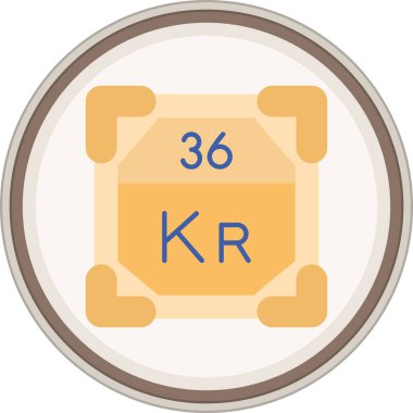 Krypton yassı çıkartması. Web Kullanımı için Vektör İllüstrasyonu