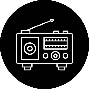 Radio Line inverted circle. Vector Illustration For Web Use