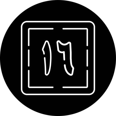 Sitta Ashar Line inverted circle. Vector Illustration For Web Use