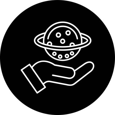 El çizgisi ters dönmüş daire. Web Kullanımı için Vektör İllüstrasyonu