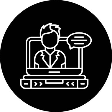 Chat Line inverted circle. Vector Illustration For Web Use