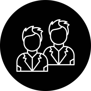 Team Line inverted circle. Vector Illustration For Web Use