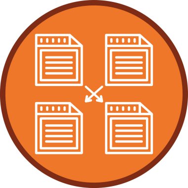 Dosya Yönetimi Hattı çoklu daire. Web Kullanımı için Vektör İllüstrasyonu