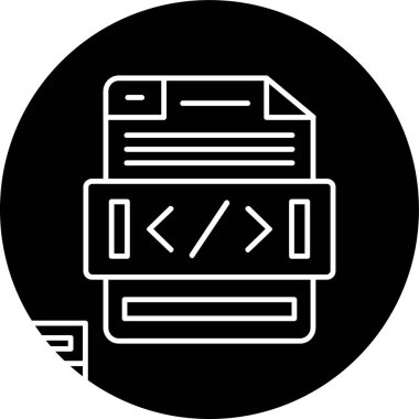 Coding Line inverted circle. Vector Illustration For Web Use