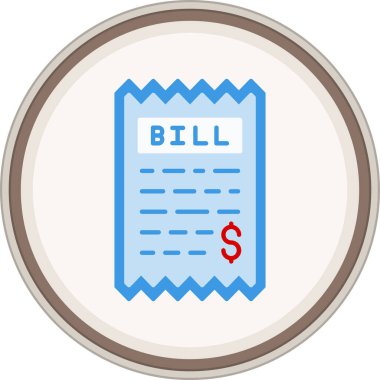 Bill Flat çıkartması. Web Kullanımı için Vektör İllüstrasyonu