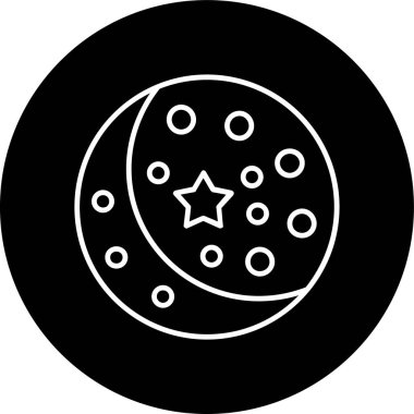 Moon Line inverted circle. Vector Illustration For Web Use