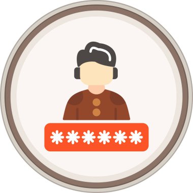 Giriş Kimliği Düz etiketi. Web Kullanımı için Vektör İllüstrasyonu