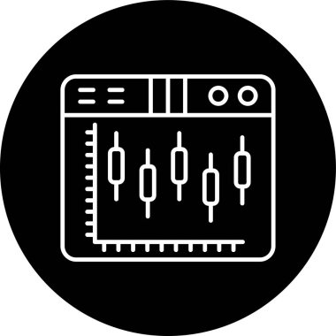 Stock Market Line inverted circle. Vector Illustration For Web Use