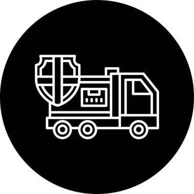 Delivery Insurance Line inverted circle. Vector Illustration For Web Use