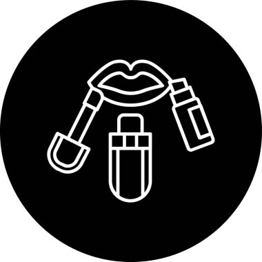 Lip Makeup Line inverted circle. Vector Illustration For Web Use