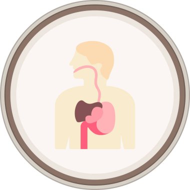 Gastrointestinal Tract Flat sticker. Vector Illustration For Web Use