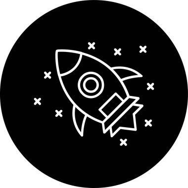 Roket Hattı ters dönmüş daire. Web Kullanımı için Vektör İllüstrasyonu