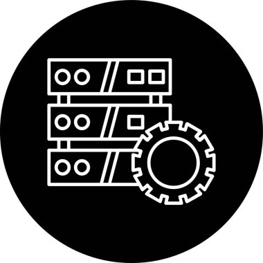 Server Line inverted circle. Vector Illustration For Web Use