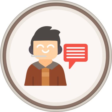 Pazarlama Danışmanı Flat çıkartması. Web Kullanımı için Vektör İllüstrasyonu