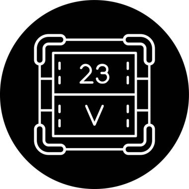 Vanadyum Hattı ters dönmüş daire. Web Kullanımı için Vektör İllüstrasyonu