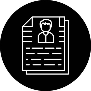 Job Description Line inverted circle. Vector Illustration For Web Use