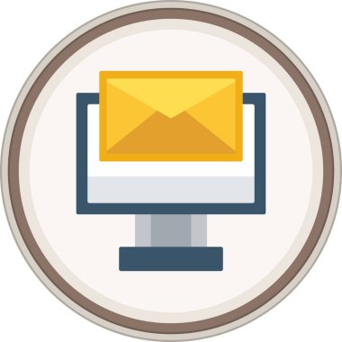 Düz e-posta etiketi. Web Kullanımı için Vektör İllüstrasyonu