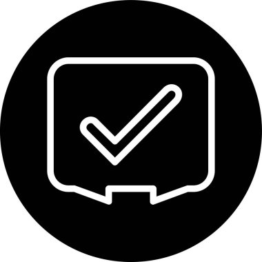 Comment-alt-check Line inverted circle. Vector Illustration For Web Use