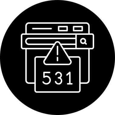 531 Hata Hatası ters çevrilmiş çember. Web Kullanımı için Vektör İllüstrasyonu