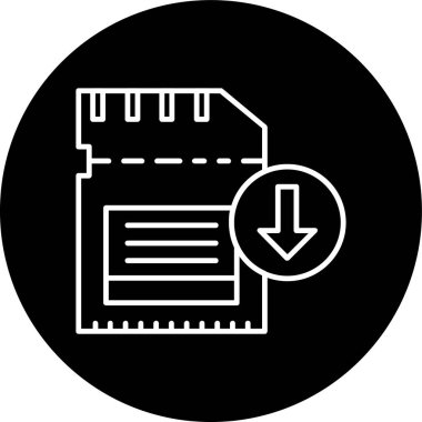 Satır ters çevrilmiş daire indiriliyor. Web Kullanımı için Vektör İllüstrasyonu