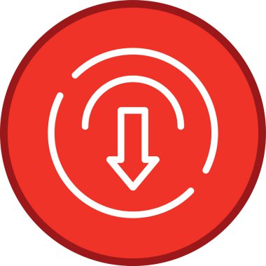 Ok-aşağı doğru çoklu çember. Web Kullanımı için Vektör İllüstrasyonu