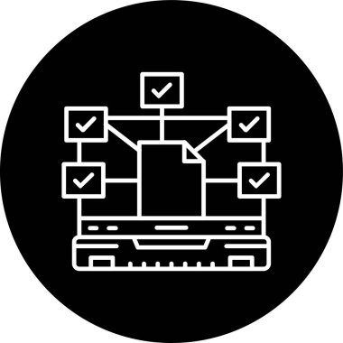 Laptop Line inverted circle. Vector Illustration For Web Use