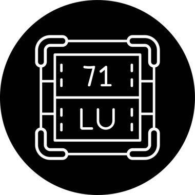 Lutetium Hattı ters çevrilmiş daire. Web Kullanımı için Vektör İllüstrasyonu