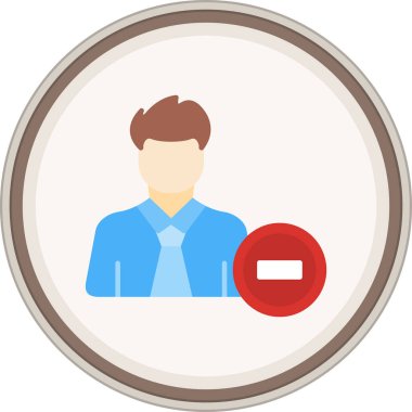 Kullanıcı Düz Etiketi Sil. Web Kullanımı için Vektör İllüstrasyonu