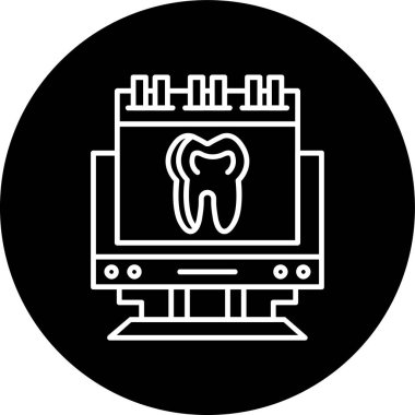 Online Appointment Line inverted circle. Vector Illustration For Web Use