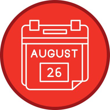 26 Ağustos Tarih Hattı çoklu daire. Web Kullanımı için Vektör İllüstrasyonu