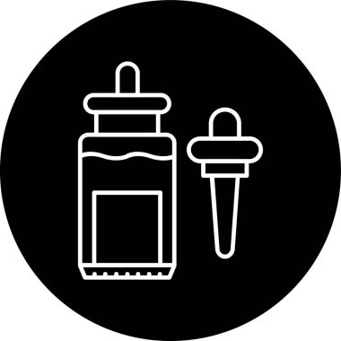 Hair Serum Line inverted circle. Vector Illustration For Web Use