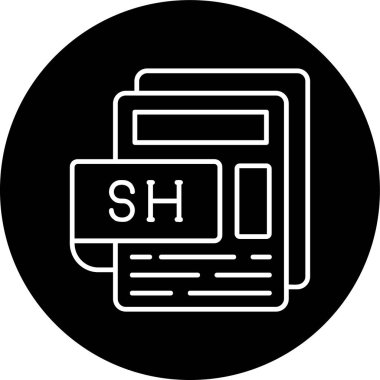 SH Dosya Çizgisi ters çevrildi. Web Kullanımı için Vektör İllüstrasyonu