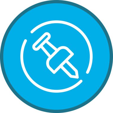 Thumbtack Line çoklu dairesi. Web Kullanımı için Vektör İllüstrasyonu