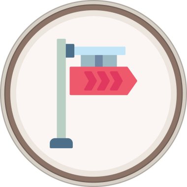Signpost Düz çıkartması. Web Kullanımı için Vektör İllüstrasyonu