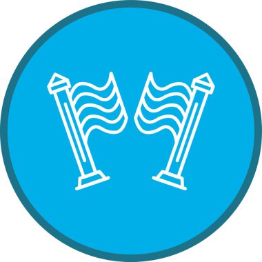 Flag Line çoklu daire. Web Kullanımı için Vektör İllüstrasyonu