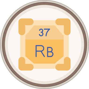 Rubidyum yassı çıkartma. Web Kullanımı için Vektör İllüstrasyonu