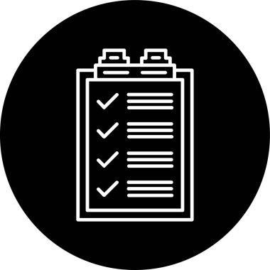 Checklist Line inverted circle. Vector Illustration For Web Use