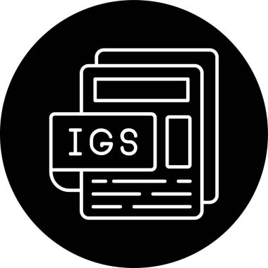 IGS Dosya Hattı ters çevrilmiş çember. Web Kullanımı için Vektör İllüstrasyonu