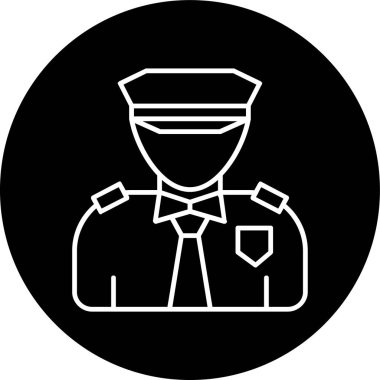 Pilot Line inverted circle. Vector Illustration For Web Use