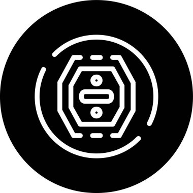 Sekizgen-bölünmüş çizgi ters daire. Web Kullanımı için Vektör İllüstrasyonu