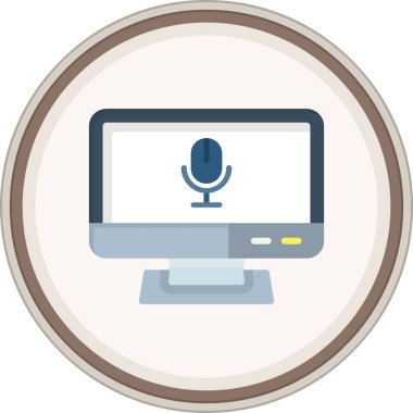 Voice Recorder Flat sticker. Vector Illustration For Web Use