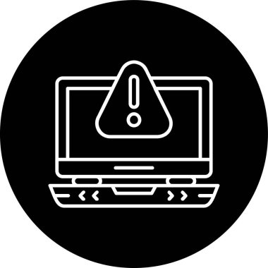 Dizüstü bilgisayarın ters çevrilmiş çemberi. Web Kullanımı için Vektör İllüstrasyonu