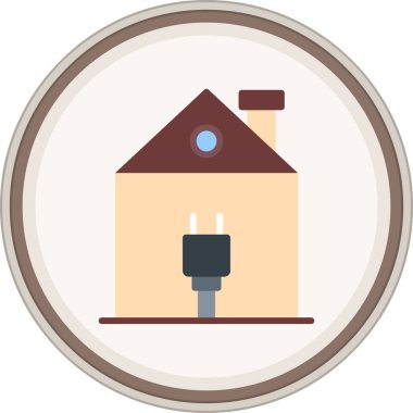 Plug Flat sticker. Vector Illustration For Web Use