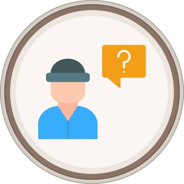 Mark Düz Çıkartması 'nı sorgula. Web Kullanımı için Vektör İllüstrasyonu