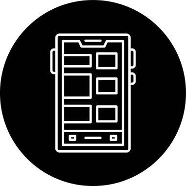 Akıllı telefon hattı ters çevrilmiş. Web Kullanımı için Vektör İllüstrasyonu