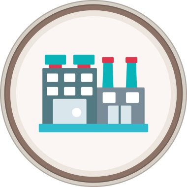 Industrial Flat sticker. Vector Illustration For Web Use