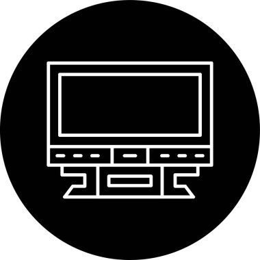 Bilgisayar Hattı ters çevrilmiş daire. Web Kullanımı için Vektör İllüstrasyonu